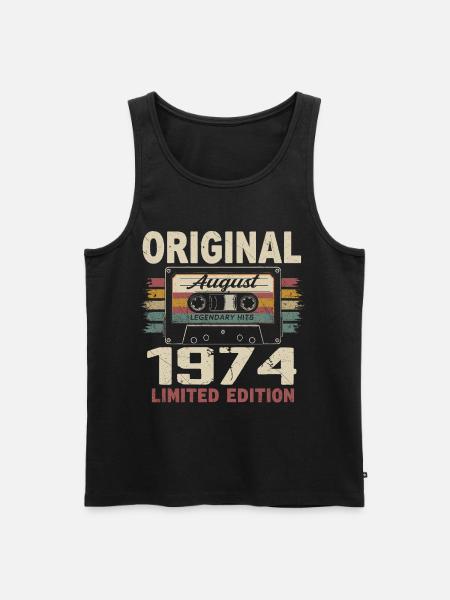 August 1974 August 1974 Geschenk August 1974 August 1974 - Männer Premium Bio Tank Top - Schwarz