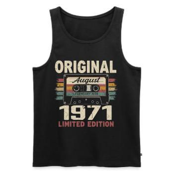 August 1971 August 1971 Geschenk August 1971 August 1971 - Männer Premium Bio Tank Top - Schwarz - Vorne - Michal (187cm)