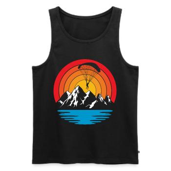 Paragliding Skydive - Men's Premium Organic Tank Top - black - Front - Michal (187cm)