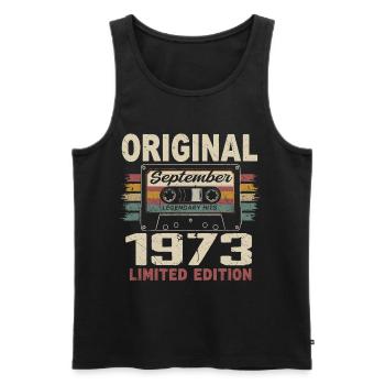 September 1973 Birthday, born in September 1973 - Men's Premium Organic Tank Top - black - Front - Michal (187cm)