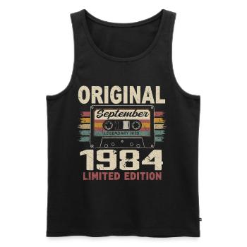 September 1984 Birthday, born in September 1984 - Men's Premium Organic Tank Top - black - Front - Michal (187cm)