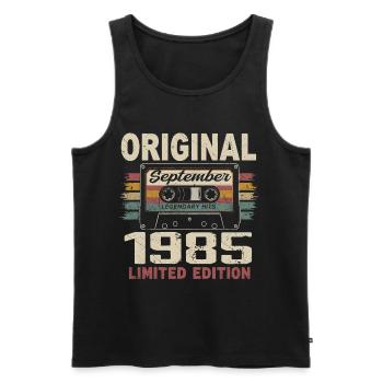 September 1985 Birthday, born in September 1985 - Men's Premium Organic Tank Top - black - Front - Michal (187cm)
