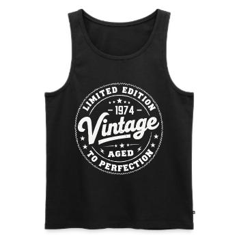 Legend since 1974 Awesome since 1974 Retro 1974 - Men's Premium Organic Tank Top - black - Front - AI Model Male 178 light (178cm)