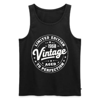 Legende seit 1960 Genial seit 1960 Retro 1960 - Männer Premium Bio Tank Top - Schwarz - Vorne - Michal (187cm)