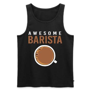 Espresso Kaffee Koffein Barista - Männer Premium Bio Tank Top - Schwarz - Vorne - Michal (187cm)