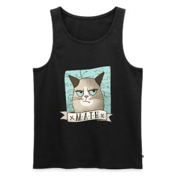 Mathe Nachhilfe Katze Lehrer Tshirt Geschenk - Männer Premium Bio Tank Top - Schwarz - Vorne - Michal (187cm)