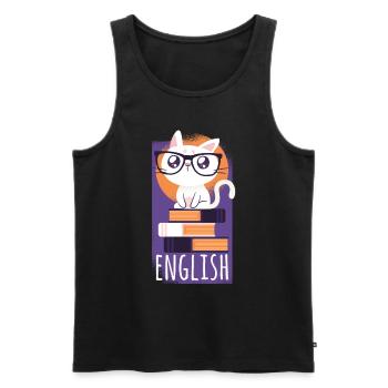 Englisch Übersetzer Katze Tshirt Geschenk - Männer Premium Bio Tank Top - Schwarz - Vorne - Michal (187cm)