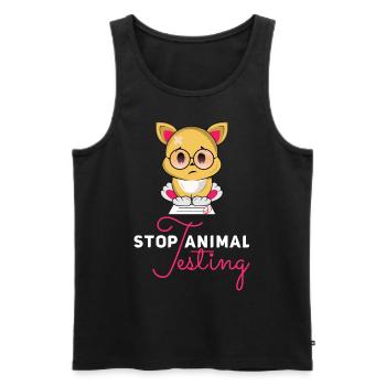 Stop Animal Testing Stoppt Tier Versuche Geschenk - Männer Premium Bio Tank Top - Schwarz - Vorne - Michal (187cm)