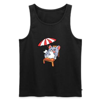 Chilling chinchilla gnawer chinchilla rabbit gift - Männer Premium Bio Tank Top - Schwarz - Vorne - Michal (187cm)