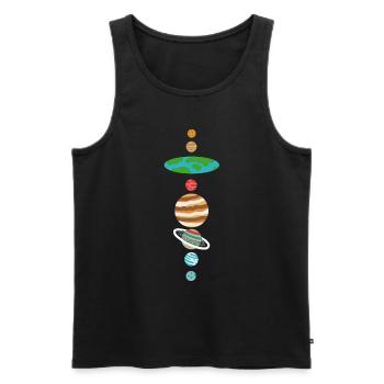 Flache Erde T-Shirt Flat Earth Geschenk Idee - Männer Premium Bio Tank Top - Schwarz - Vorne - AI Model Male 178 light (178cm)
