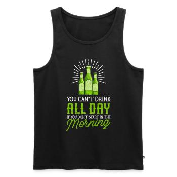 St Patrick's Day Irish Ireland Drunk Beer Paddy - Men's Premium Organic Tank Top - black - Front - AI Model Male 178 light (178cm)