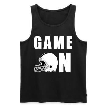 Game On Helm American Football Design - Männer Premium Bio Tank Top - Schwarz - Vorne - AI Model Male 178 light (178cm)