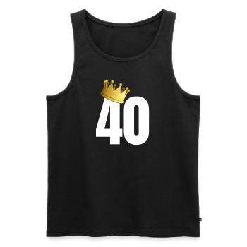 40 anniversaire numéro nombre couronne roi couronne - Débardeur bio Premium Homme - noir - Devant - Michal (187cm)