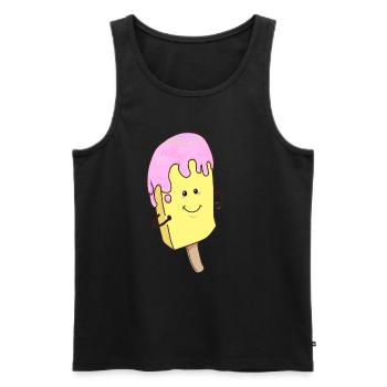 Crème glacée d’été Crème glacée Crème glacée Fantasy Comic Cartoon - Débardeur bio Premium Homme - noir - Devant - Michal (187cm)