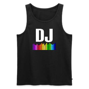 dj - Männer Premium Bio Tank Top - Schwarz - Vorne - AI Model Male 178 light (178cm)