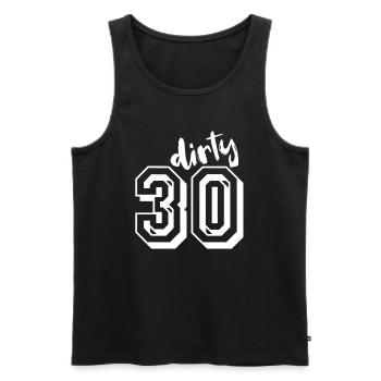30 cadeau d'anniversaire disant idée cadeau drôle - Débardeur bio Premium Homme - noir - Devant - Michal (187cm)