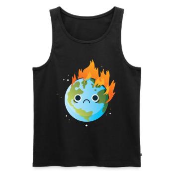Burning Sad Earth on Fire # Jour de la Terre! - Débardeur bio Premium Homme - noir - Devant - Michal (187cm)