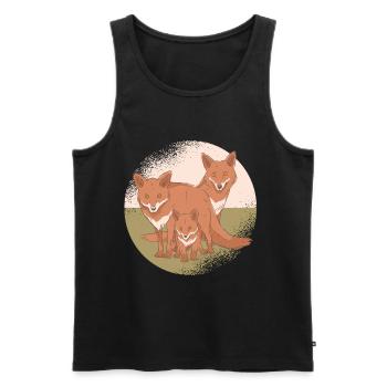 Fuchs Familie Vater Mutter Kind Fuchs - Männer Premium Bio Tank Top - Schwarz - Vorne - AI Model Male 178 light (178cm)