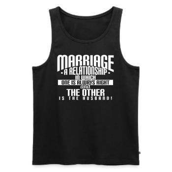 Le mariage est une relation mari - Débardeur bio Premium Homme - noir - Devant - AI Model Male 178 light (178cm)