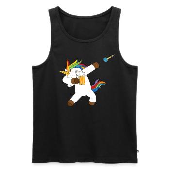 Dabbing licorne dab licorne dart bière dards - Débardeur bio Premium Homme - noir - Devant - Michal (187cm)
