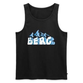 BERG Mountain 3D - Männer Premium Bio Tank Top - Schwarz - Vorne - Michal (187cm)