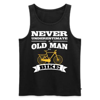 Never Underestimate Old Man Bike Bicycle - Men's Premium Organic Tank Top - black - Front - Michal (187cm)