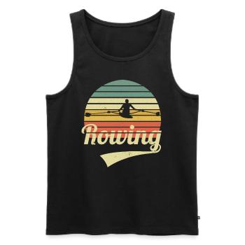 Rudern Ruderer Rowing Vintage Retro Rowing - Männer Premium Bio Tank Top - Schwarz - Vorne - Michal (187cm)