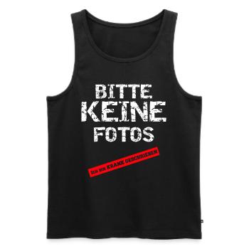 Bitte keine Fotos-Ich bin Krank geschrieben Spruch - Männer Premium Bio Tank Top - Schwarz - Vorne - AI Model Male 178 light (178cm)