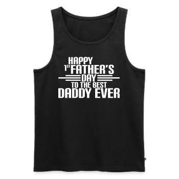 Happy First Fathers Day - Männer Premium Bio Tank Top - Schwarz - Vorne - AI Model Male 178 light (178cm)