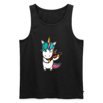 Unicorn violin - Men's Premium Organic Tank Top - black - Front - AI Model Male 178 light (178cm)