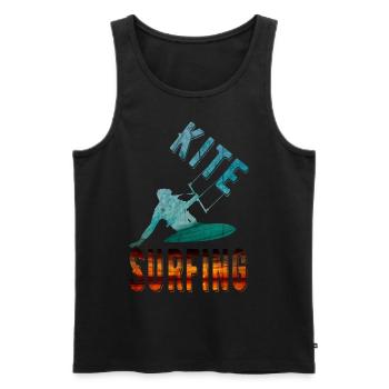 Kite surfers kitesurf kitesurf kitesurfeurs - Débardeur bio Premium Homme - noir - Devant - AI Model Male 178 light (178cm)