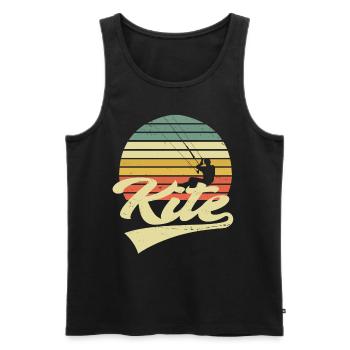 KITE Kitesurfing Kiting Kitesurfing Vintage Retro - Men's Premium Organic Tank Top - black - Front - AI Model Male 178 light (178cm)