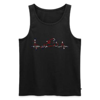 Herzschlag Motorrad Union Jack EKG Puls - Männer Premium Bio Tank Top - Schwarz - Vorne - Michal (187cm)