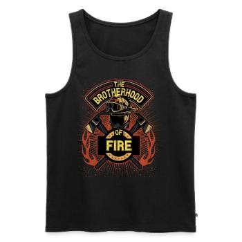 Firefighter Kameradschaft Feuerwehr Feuerwehrmann - Débardeur bio Premium Homme - noir - Devant - AI Model Male 178 light (178cm)