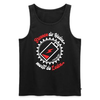 E Bike lustiger Humor Spruch E-Bike EBike - Männer Premium Bio Tank Top - Schwarz - Vorne - Michal (187cm)