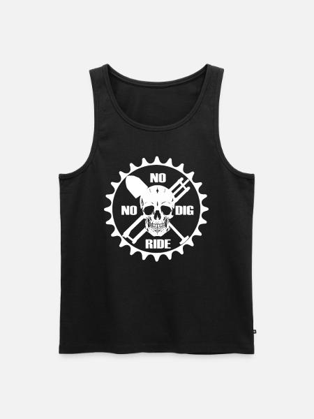 Trail Builder MTB NO DIG NO RIDE Skull - Men's Premium Organic Tank Top - black