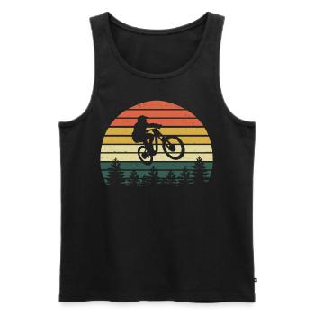 Mountain Bike Mountain Bike MTB Retro Vintage - Men's Premium Organic Tank Top - black - Front - Michal (187cm)