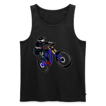 Downhill MTB Mountain Bike - Männer Premium Bio Tank Top - Schwarz - Vorne - Michal (187cm)