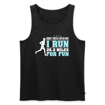 Runner Marathon shirt marathon drôle - Débardeur bio Premium Homme - noir - Devant - Michal (187cm)