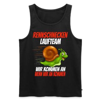 Course des escargots de l'équipe de jogging - Débardeur bio Premium Homme - noir - Devant - AI Model Male 178 light (178cm)