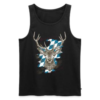- Bavarian Original Hirsch Bayern - Men's Premium Organic Tank Top - black - Front - AI Model Male 178 light (178cm)
