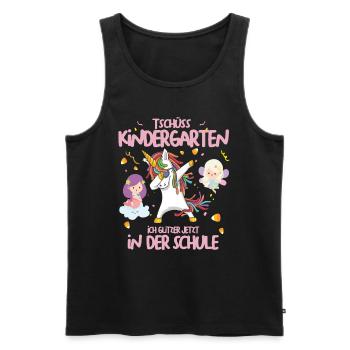 Einschulung Dabbing Einhorn Feen Cooles Geschenk - Männer Premium Bio Tank Top - Schwarz - Vorne - AI Model Male 178 light (178cm)