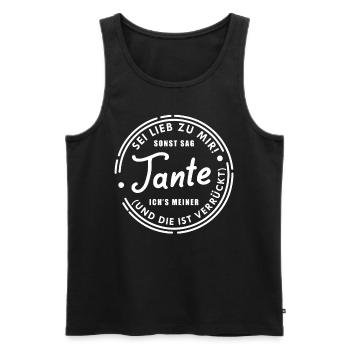 Be kind to me otherwise I'll betray my aunt - Men's Premium Organic Tank Top - black - Front - Michal (187cm)