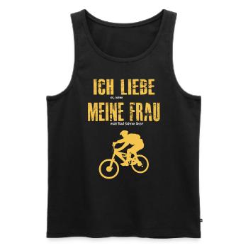 I love it when my wife lets me cycle - Men's Premium Organic Tank Top - black - Front - Michal (187cm)