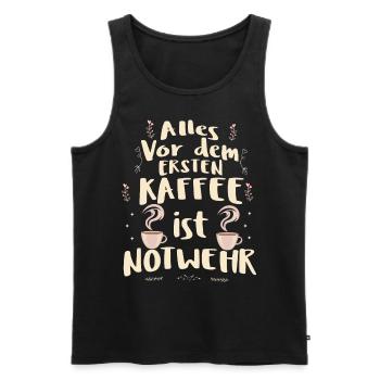 Kaffee Humor Lustiger Kaffee-Spruch Sarkasmus - Männer Premium Bio Tank Top - Schwarz - Vorne - AI Model Male 178 light (178cm)