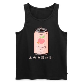 Kawaii, boisson esthétique à la pêche au Japon - Débardeur bio Premium Homme - noir - Devant - AI Model Male 178 light (178cm)