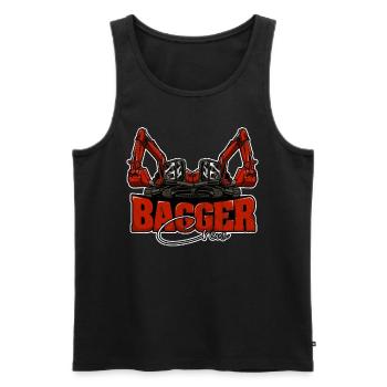 Bagger Schaufelbagger Kinder Jungen - Bagger Crew - Männer Premium Bio Tank Top - Schwarz - Vorne - AI Model Male 178 light (178cm)