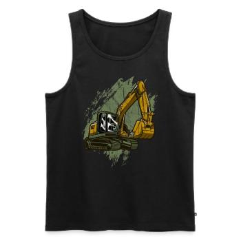 Bagger Kinder Jungen Geburtstag mit Schaufelbagger - Männer Premium Bio Tank Top - Schwarz - Vorne - AI Model Male 178 light (178cm)