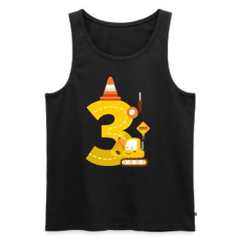 Excavator birthday present 3 years construction site - Men's Premium Organic Tank Top - black - Front - AI Model Male 178 light (178cm)