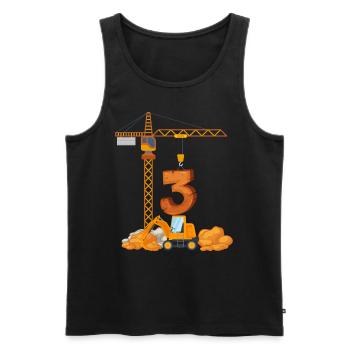 Excavator birthday present 3 years construction site - Men's Premium Organic Tank Top - black - Front - AI Model Male 178 light (178cm)